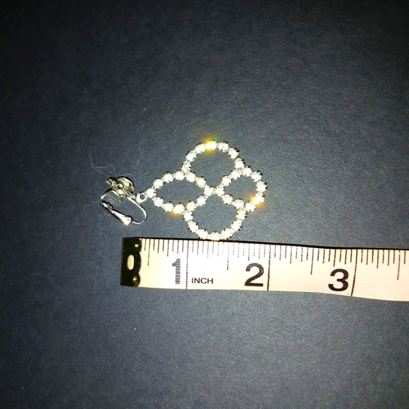 Crystal Rhinestone Clip On Earrings - Picture 5 of 5